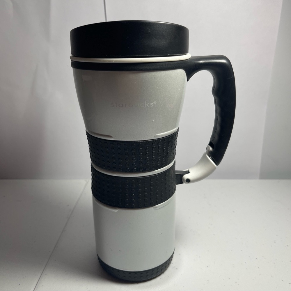 Vintage Starbucks Travel Mug (2004) with carabiner handle clip